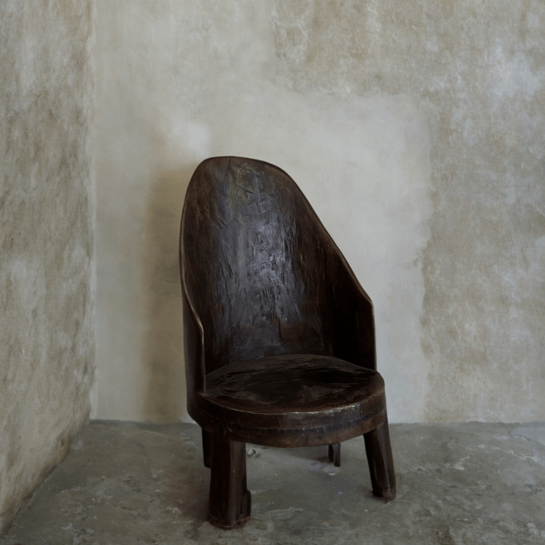 Small Dark Wood Chair - Cultheir 