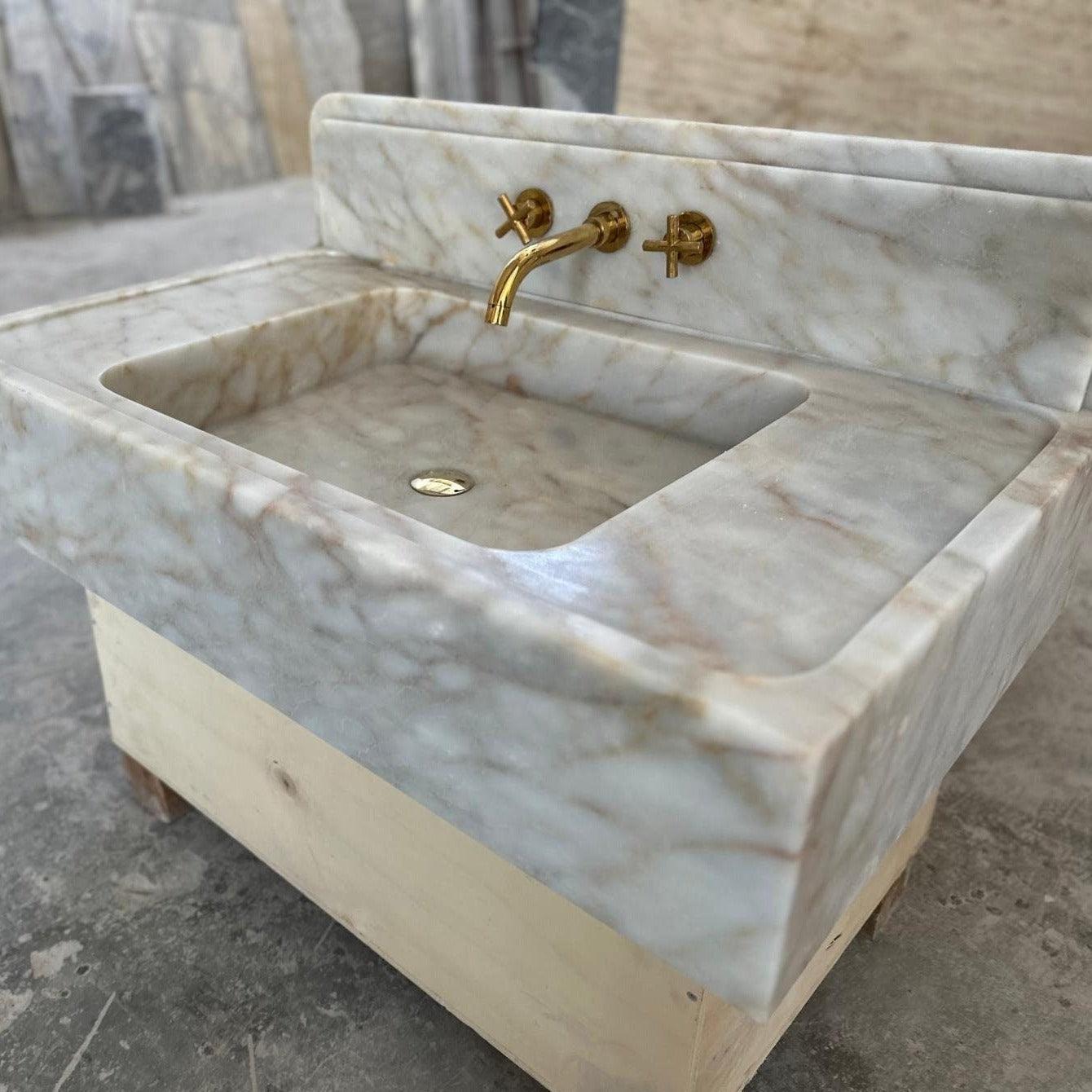 Calacatta Gold Marble Sink - Cultheir 