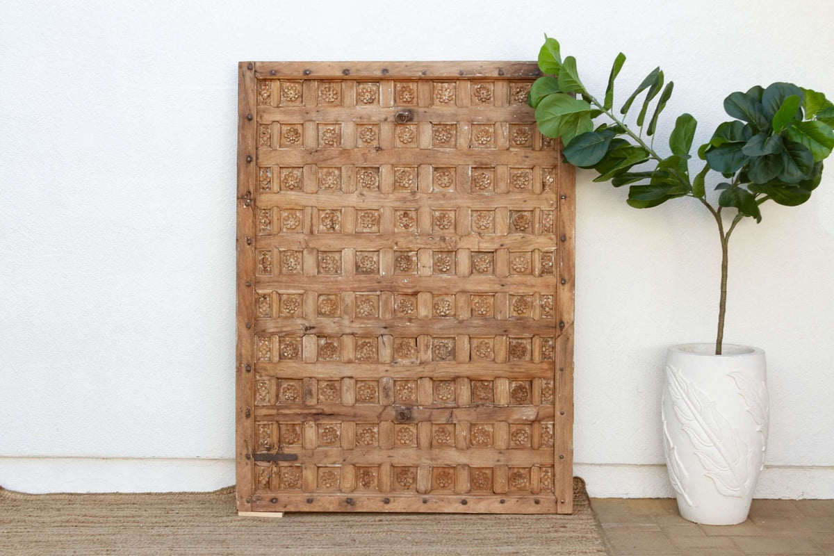 18th Century Bikaner Carved Ceiling Panel - Cultheir