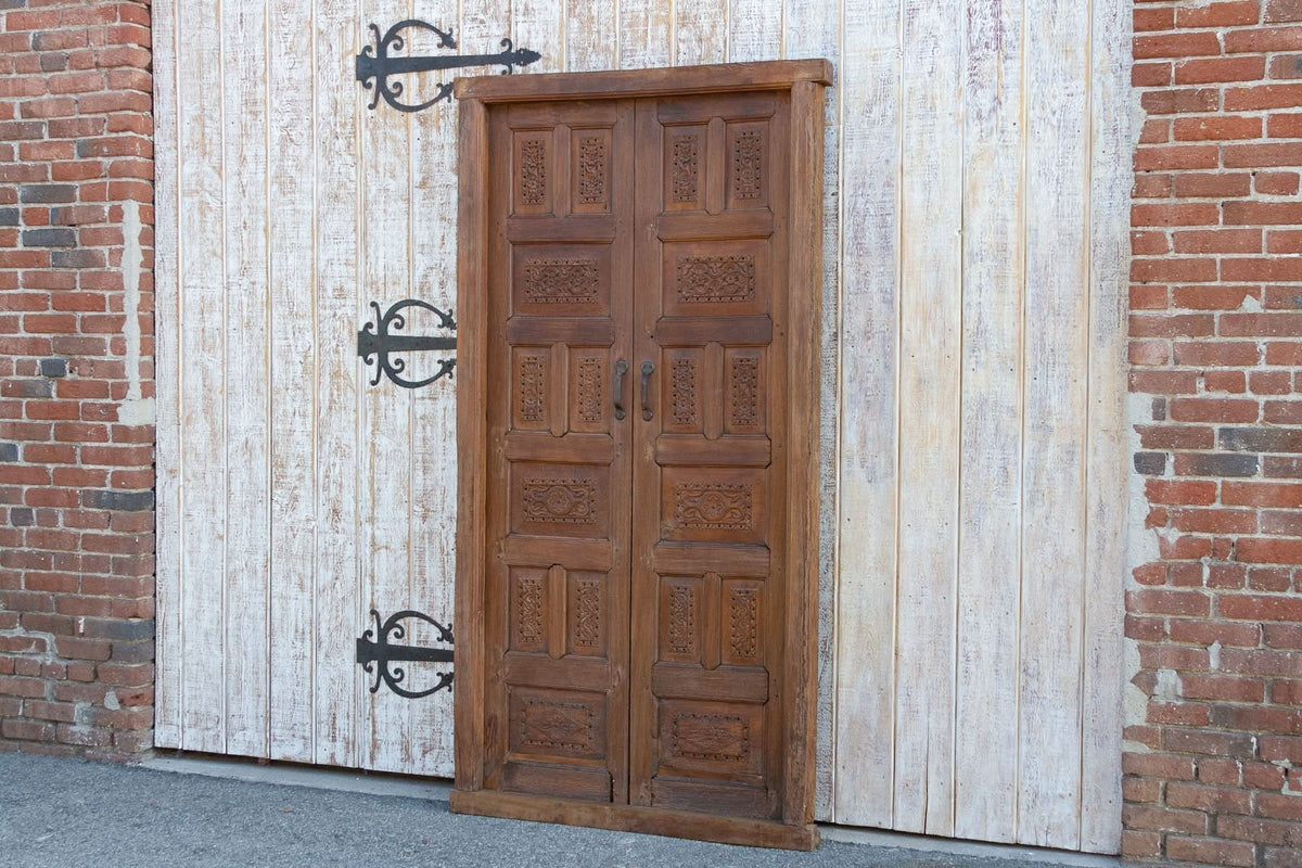 19th Century Carved Medallion Floral Doors - Cultheir