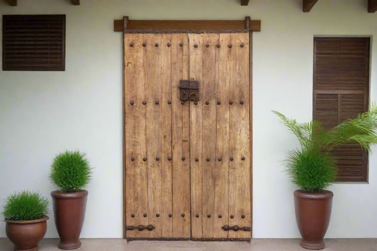 8' Tall Antique Chinese Palace Doors - Cultheir