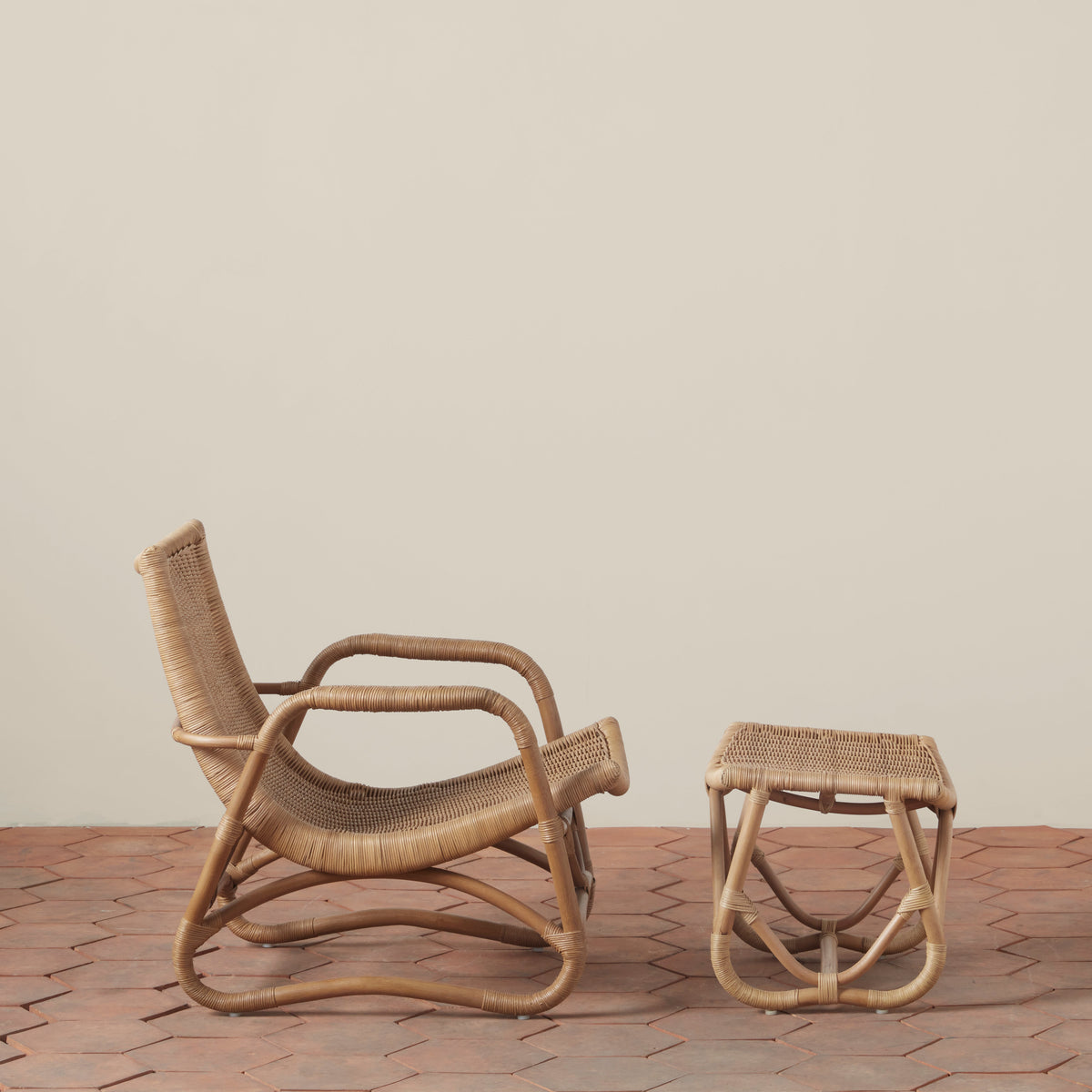 Bodega Wicker Lounge Chair - lifestyle in interior setting