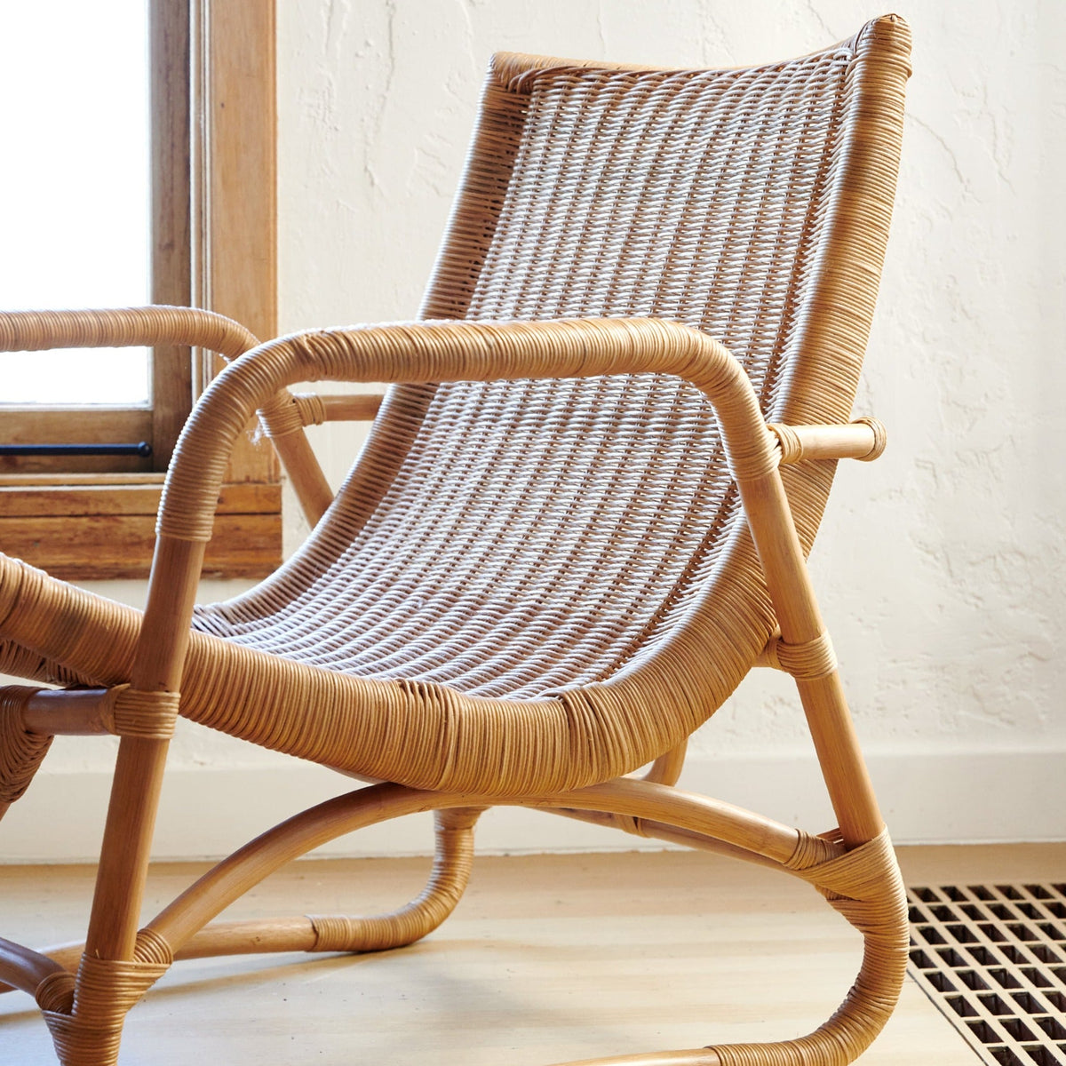 Bodega Wicker Lounge Chair - detail view showing craftsmanship
