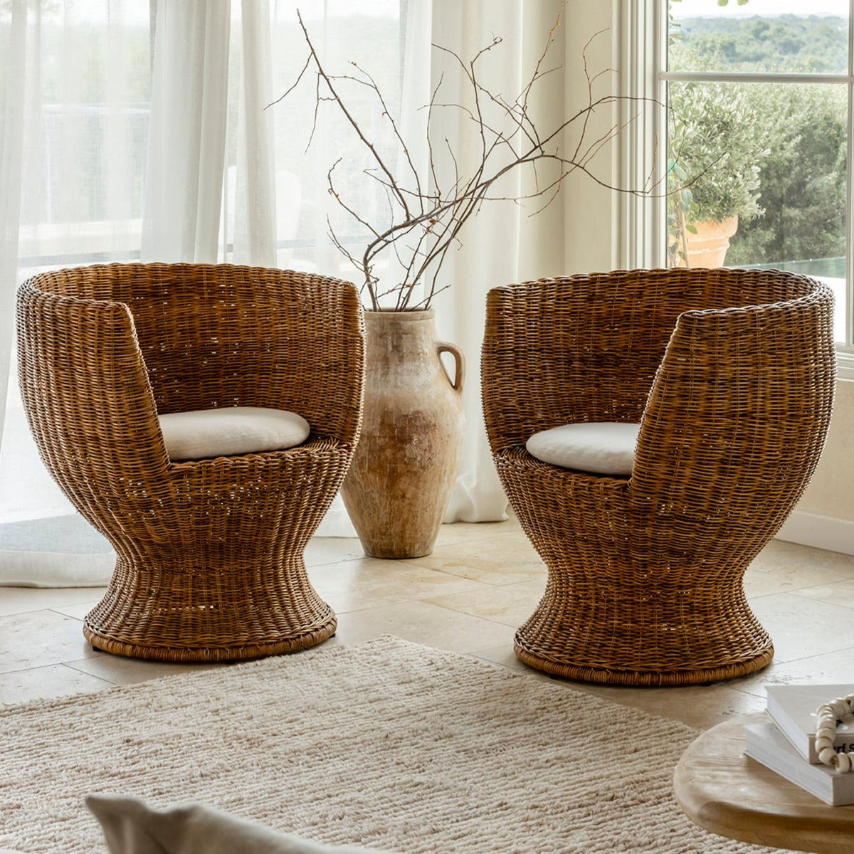 Siena Woven Lounge Chair - detail view showing craftsmanship