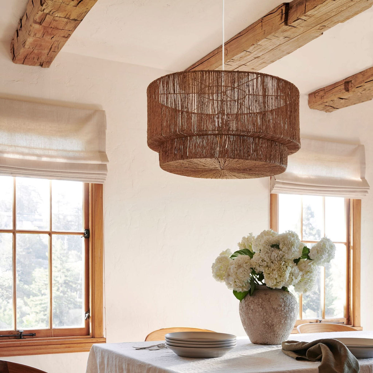 Cocktail 2 Tier Jute Pendant