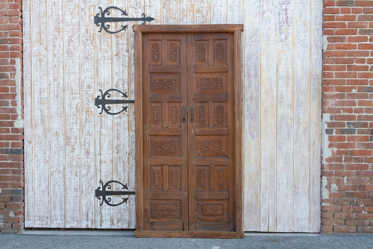 19th Century Carved Medallion Floral Doors