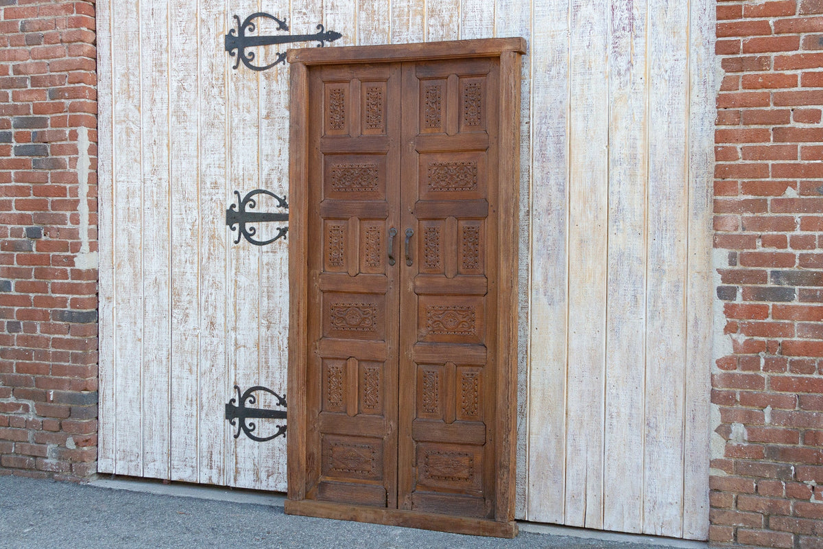 19th Century Carved Medallion Floral Doors