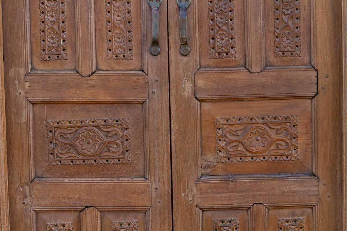 19th Century Carved Medallion Floral Doors