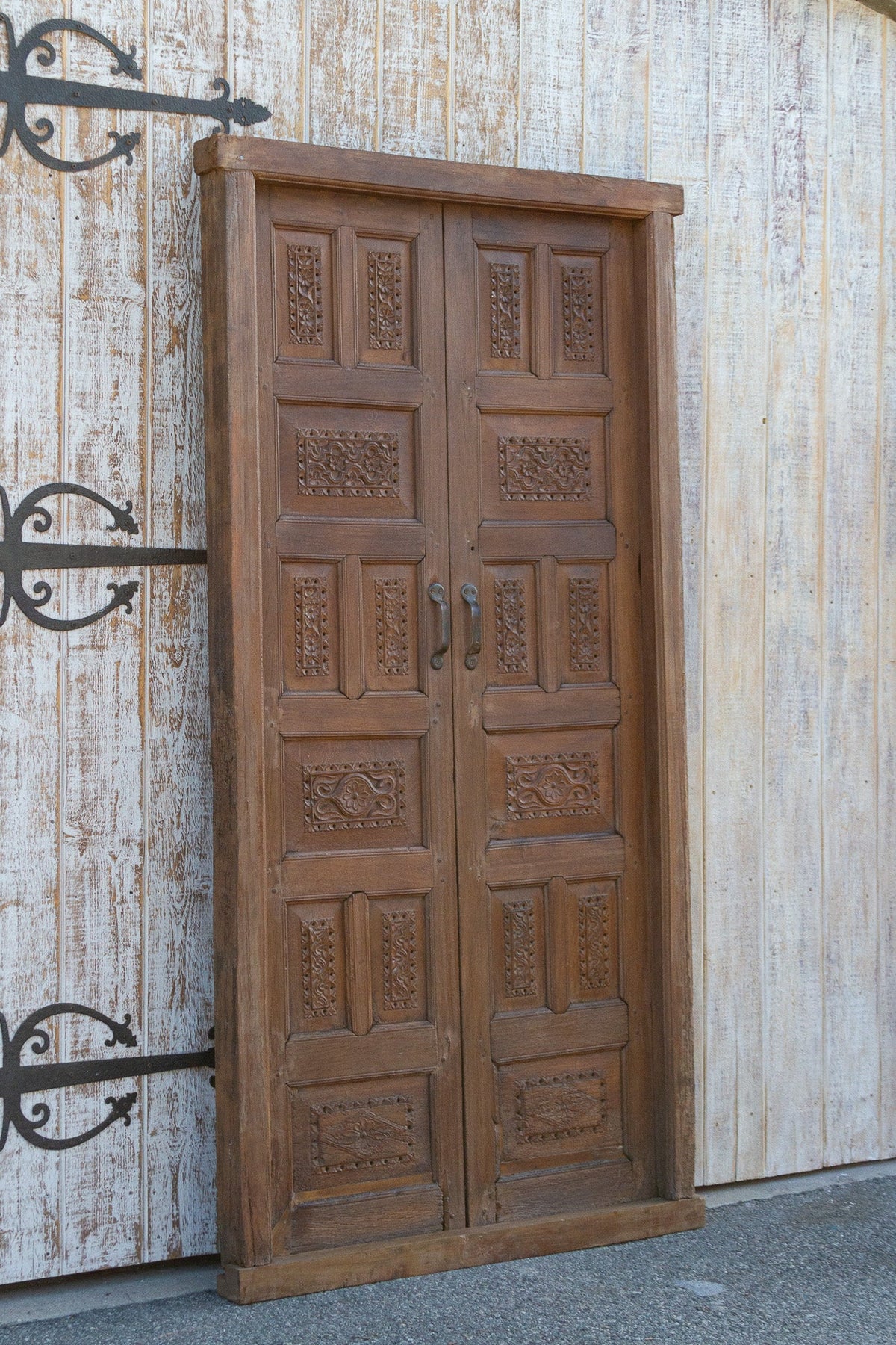 19th Century Carved Medallion Floral Doors