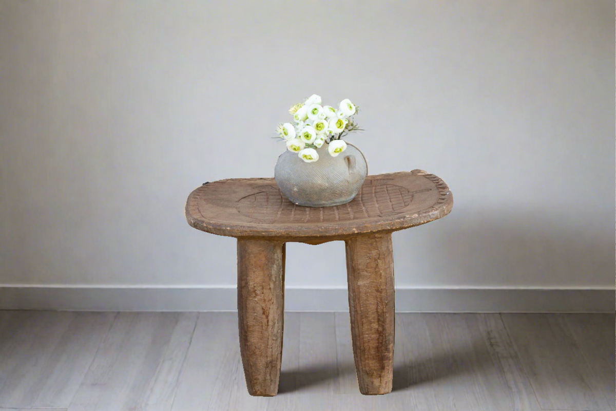 Antique Tribal Turtle Carved Senufo Table