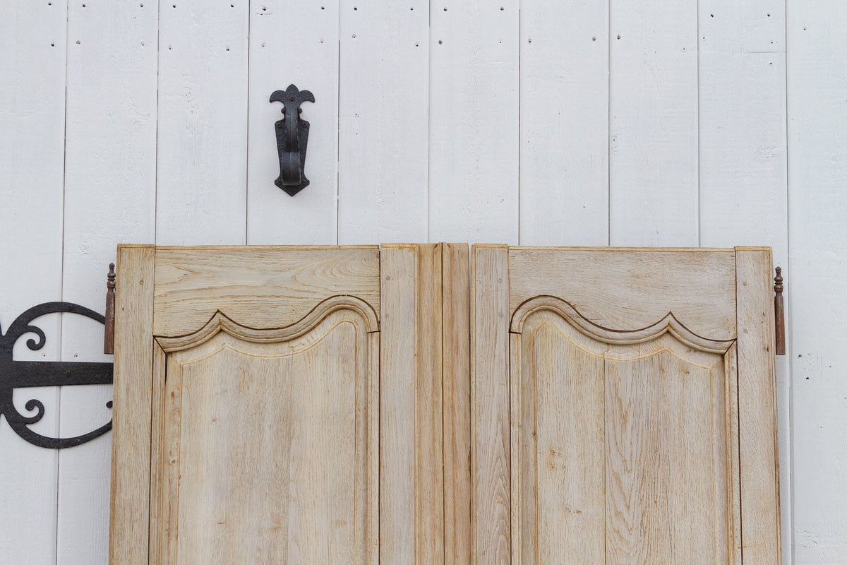 Pair of Antique Bleached Oak French Doors