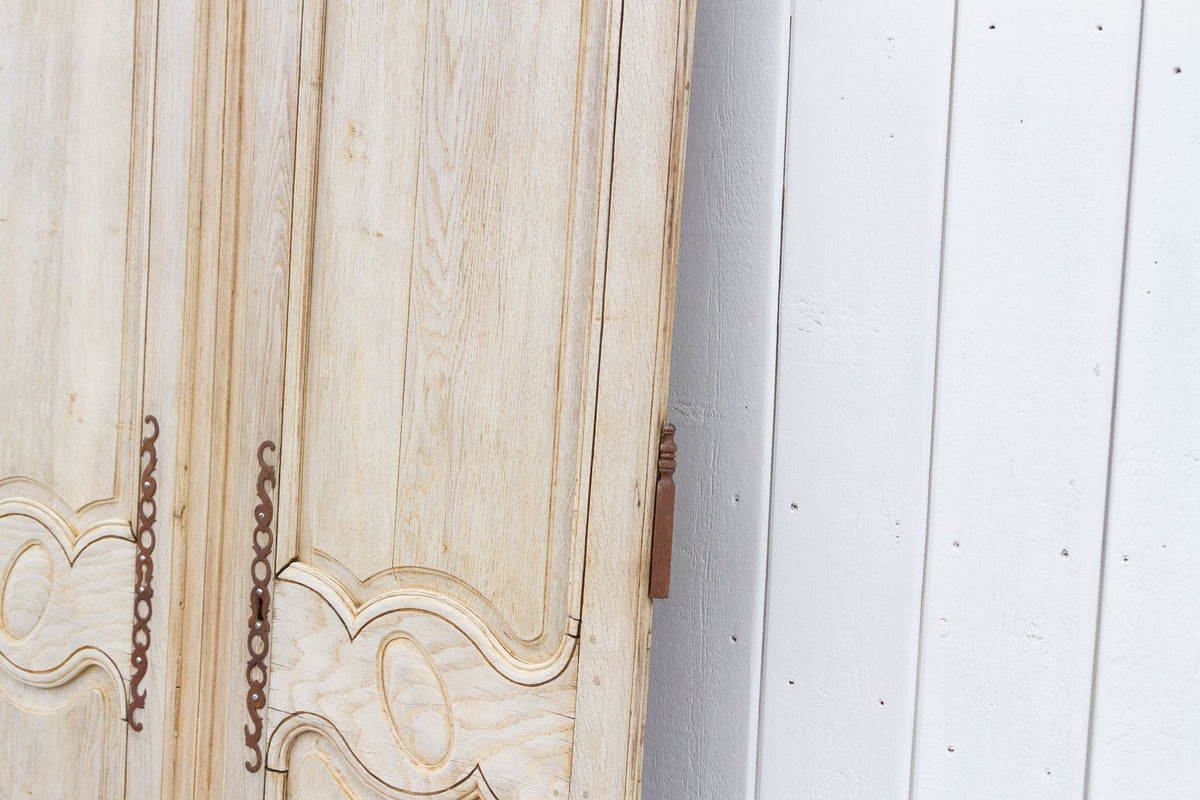Pair of Antique Bleached Oak French Doors