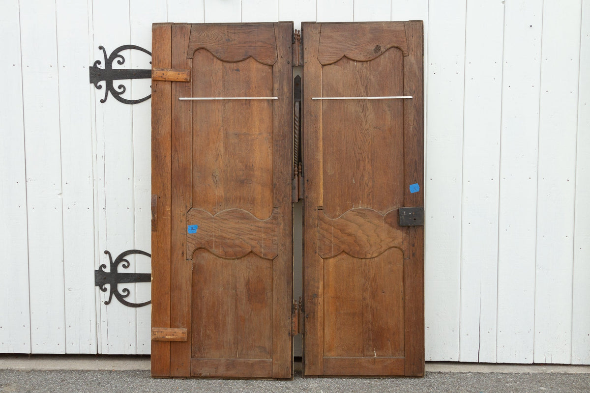 Pair of Antique Bleached Oak French Doors