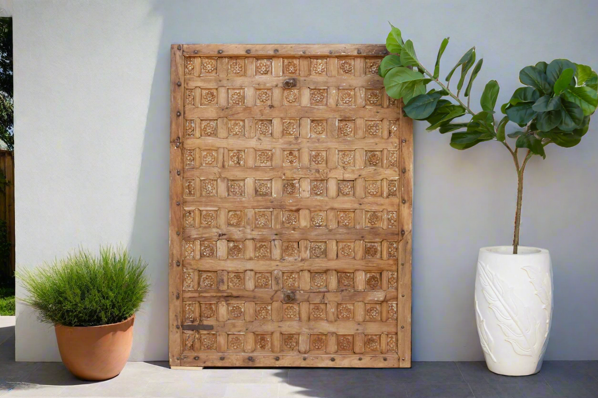 18th Century Bikaner Carved Ceiling Panel