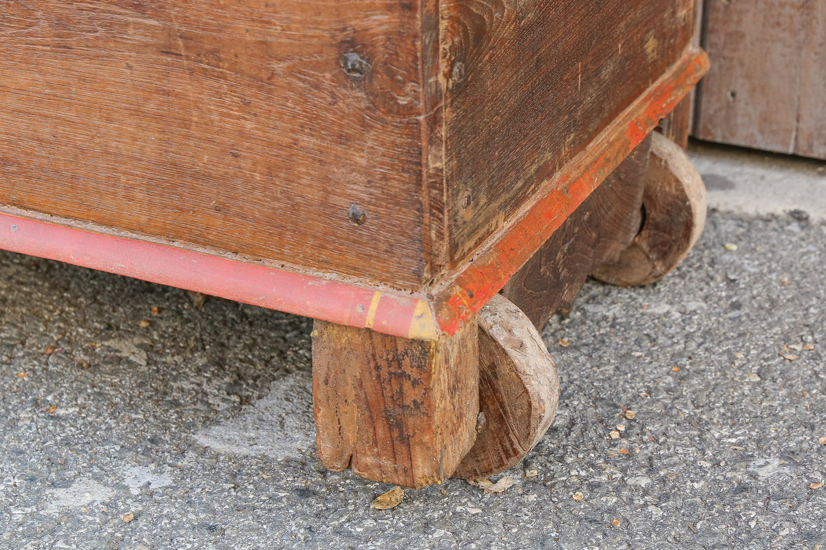 Antique Indian Teak Dowry Trunk