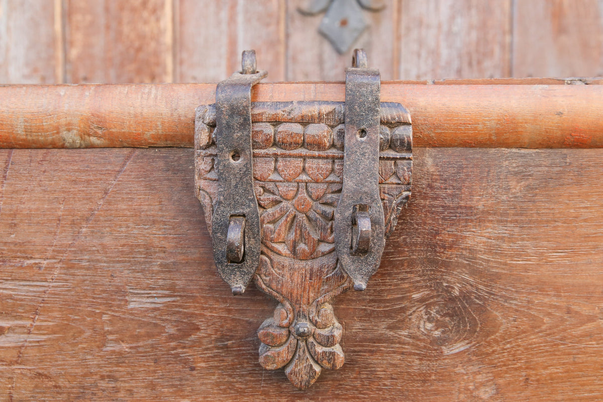 Antique Indian Teak Dowry Trunk