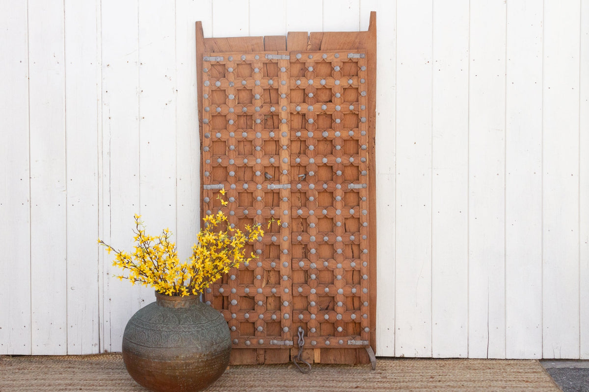 Early 19th Moorish Star Teak Door