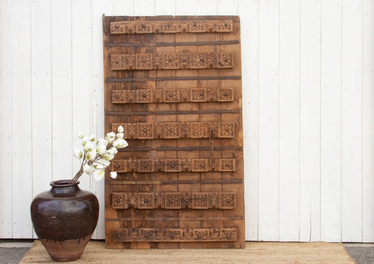 Antique Floral Carved Indian Gate