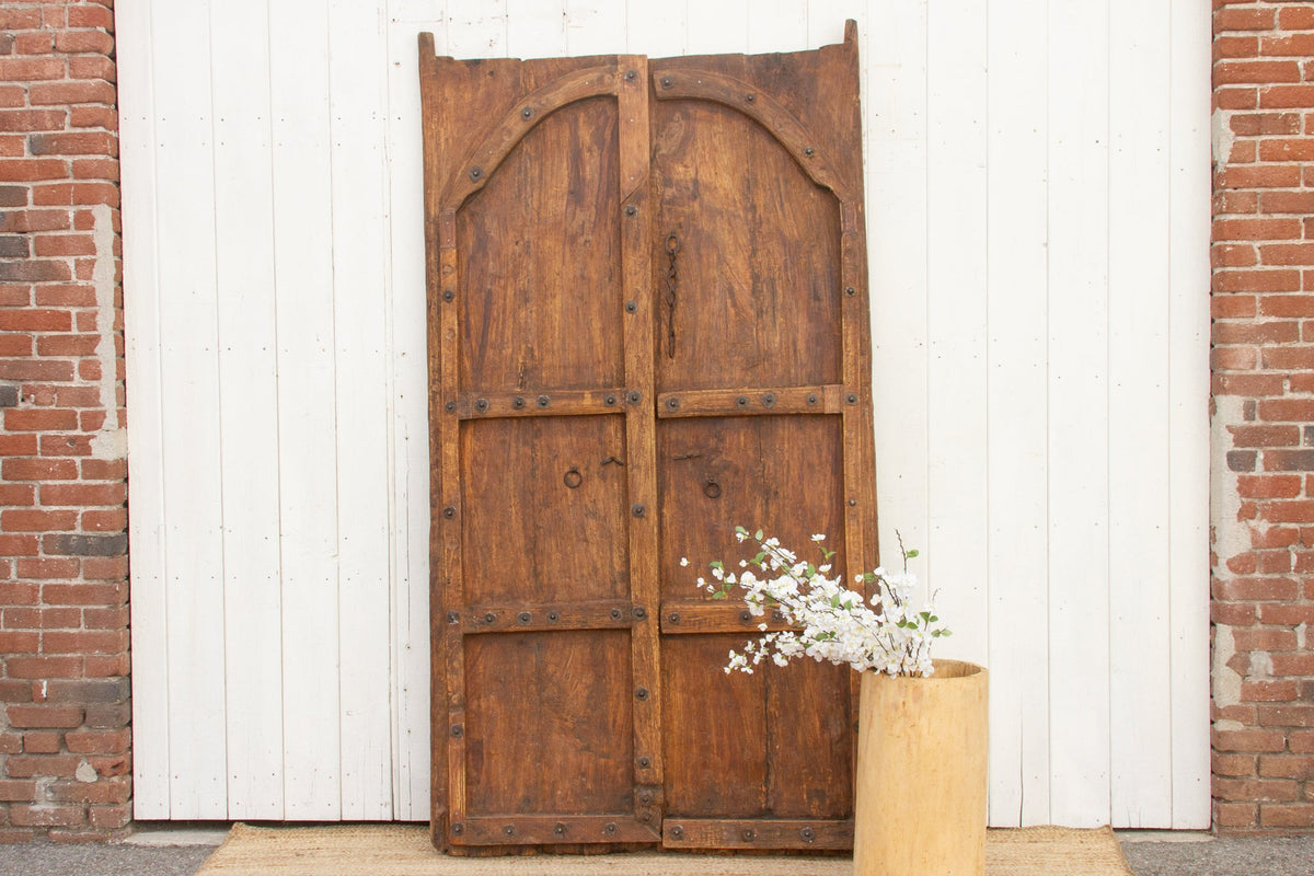 19th Century Indian Moorish Pair of Teak Doors