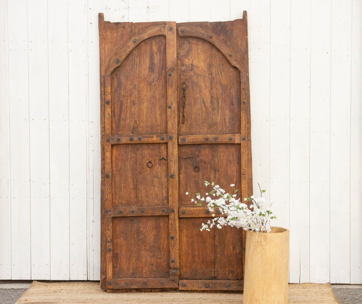 19th Century Indian Moorish Pair of Teak Doors