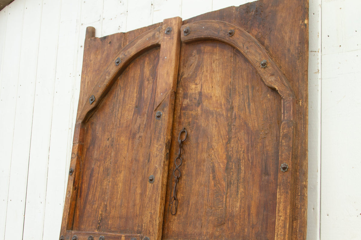 19th Century Indian Moorish Pair of Teak Doors