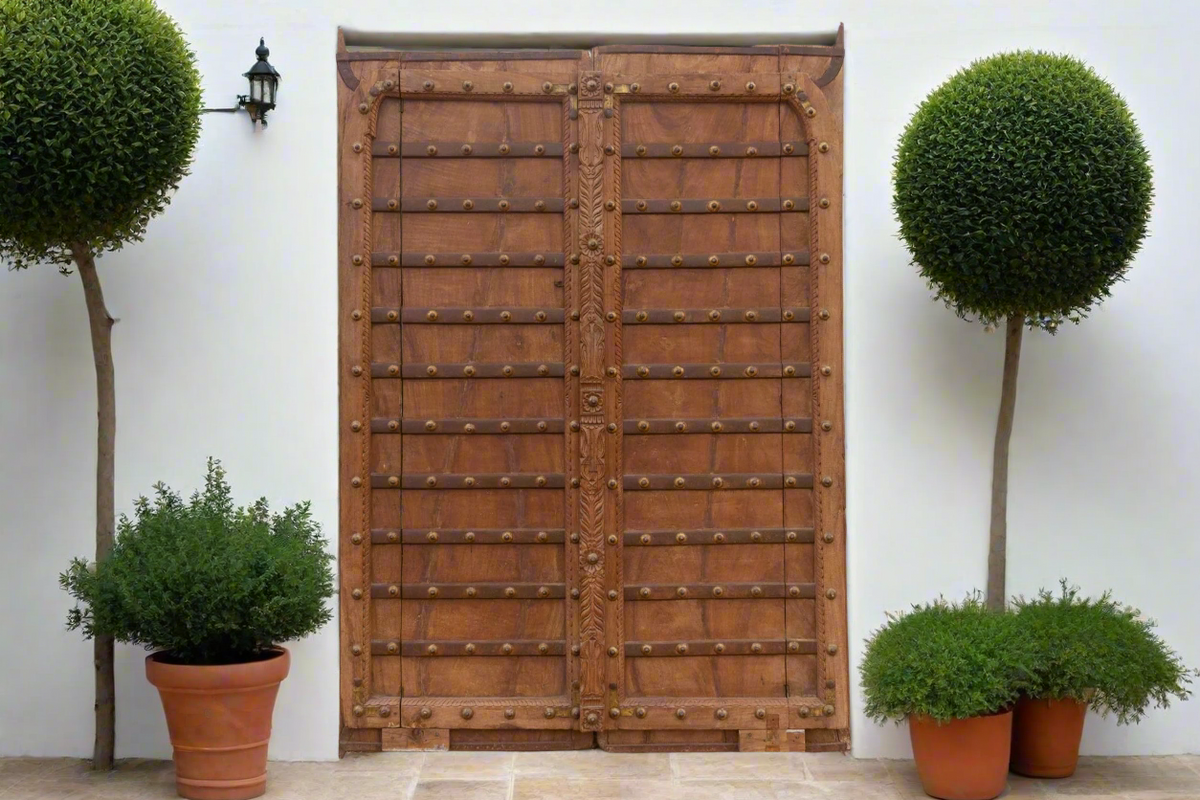 Antique Iron Bound Medieval Double Door