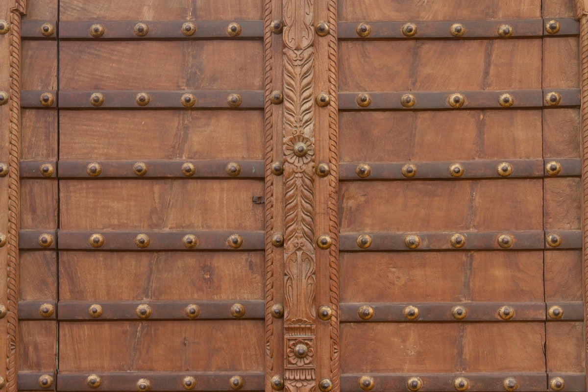 Antique Iron Bound Medieval Double Door