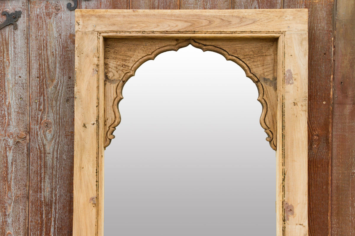 19th Century Bleached Mandwa Arch Mirror