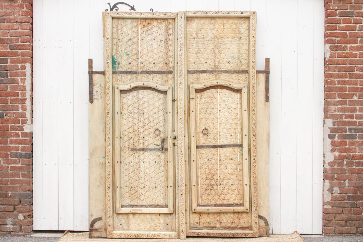 Pair of Antique Rajasthani Carved Doors (Trade)