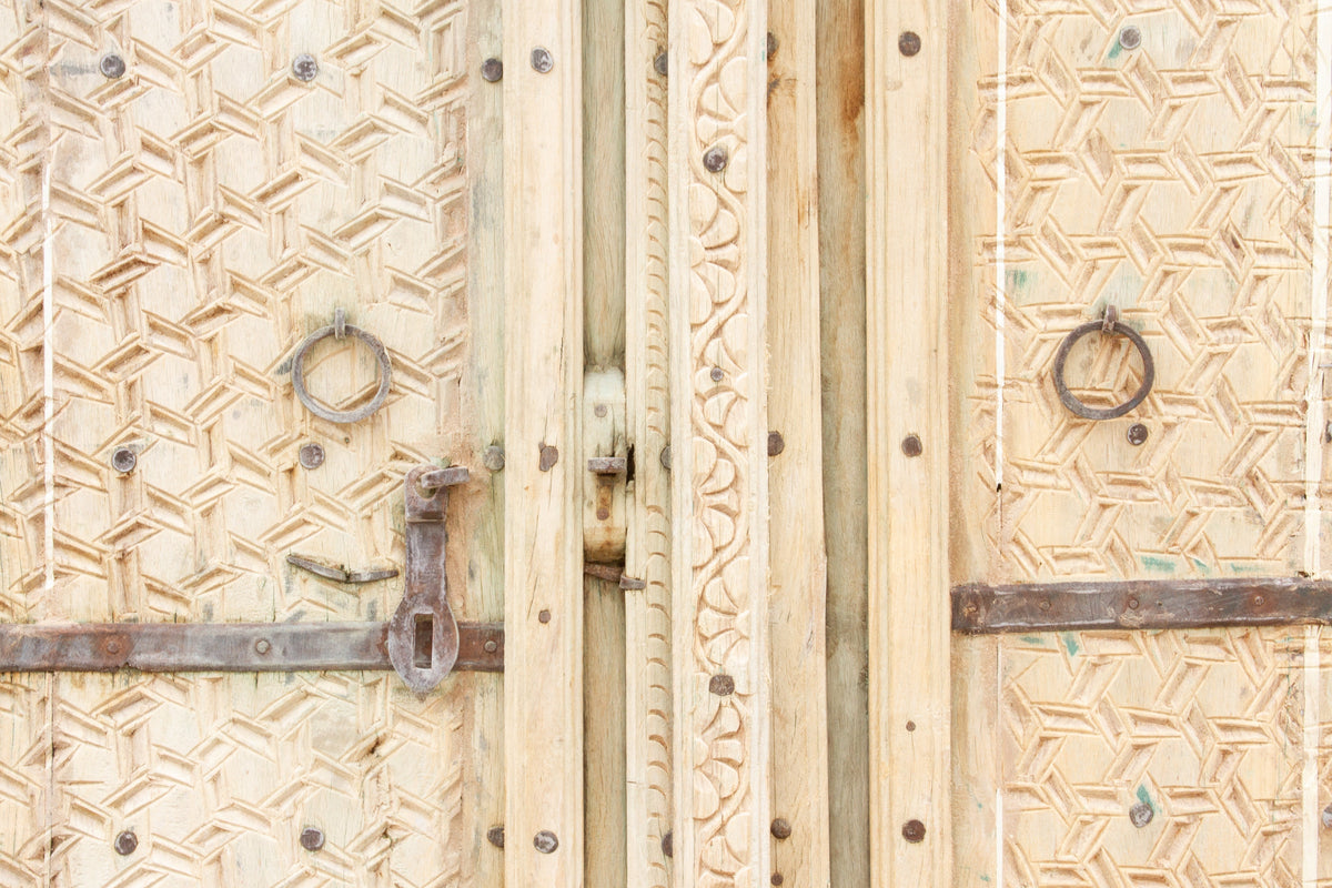 Pair of Antique Rajasthani Carved Doors (Trade)