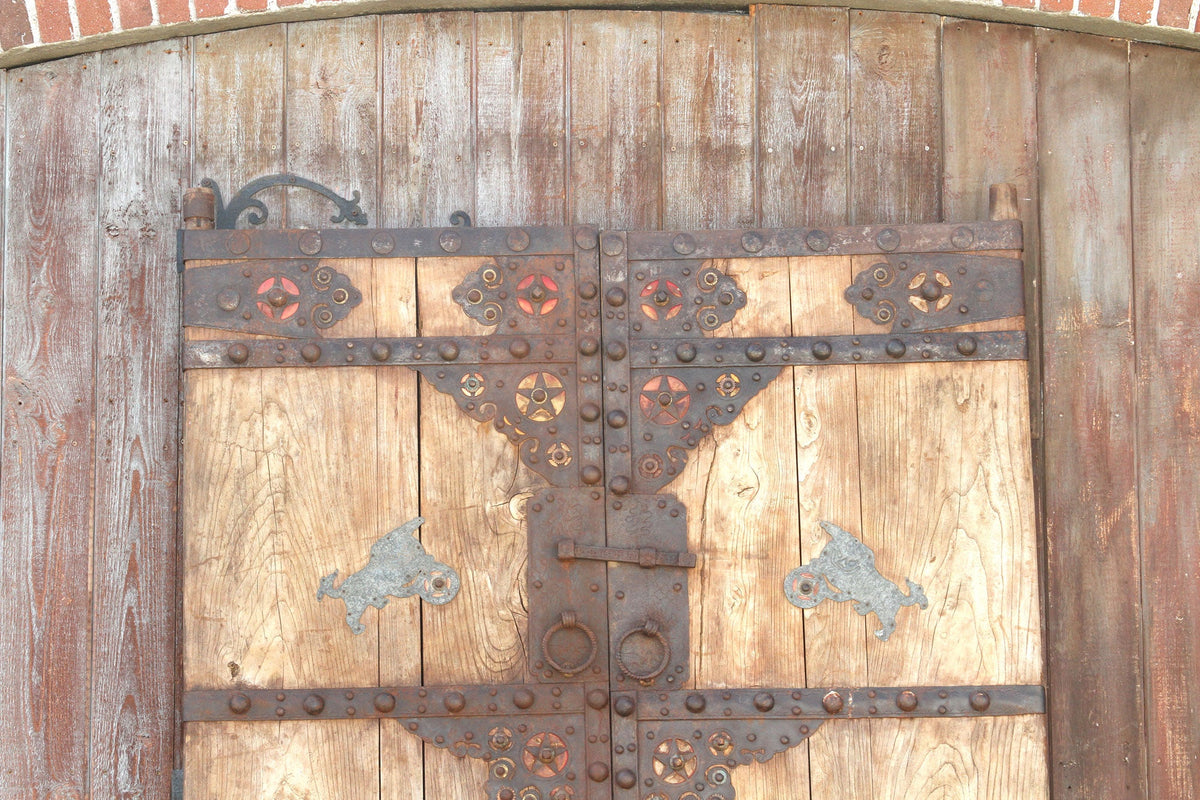 Grand Early 19th Century Asian Rustic Chateau Doors
