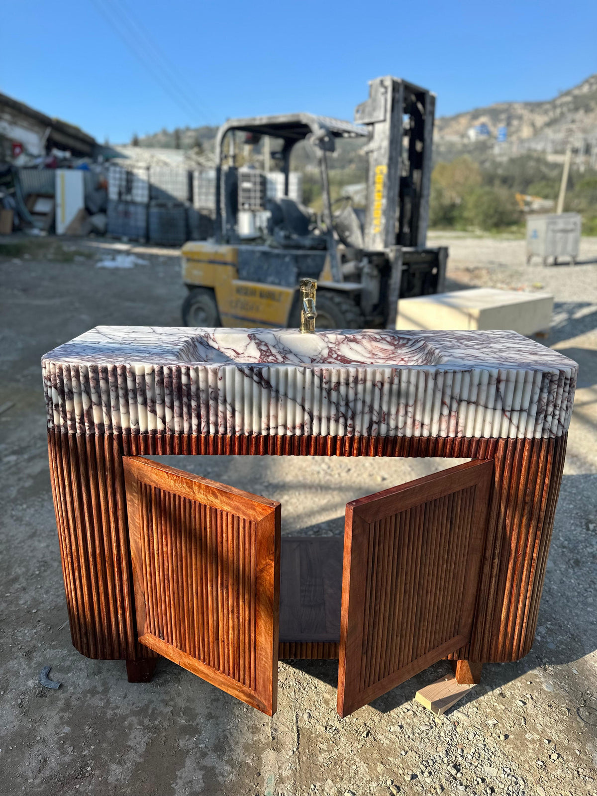 Custom Stone &amp; Wood Cabinetry