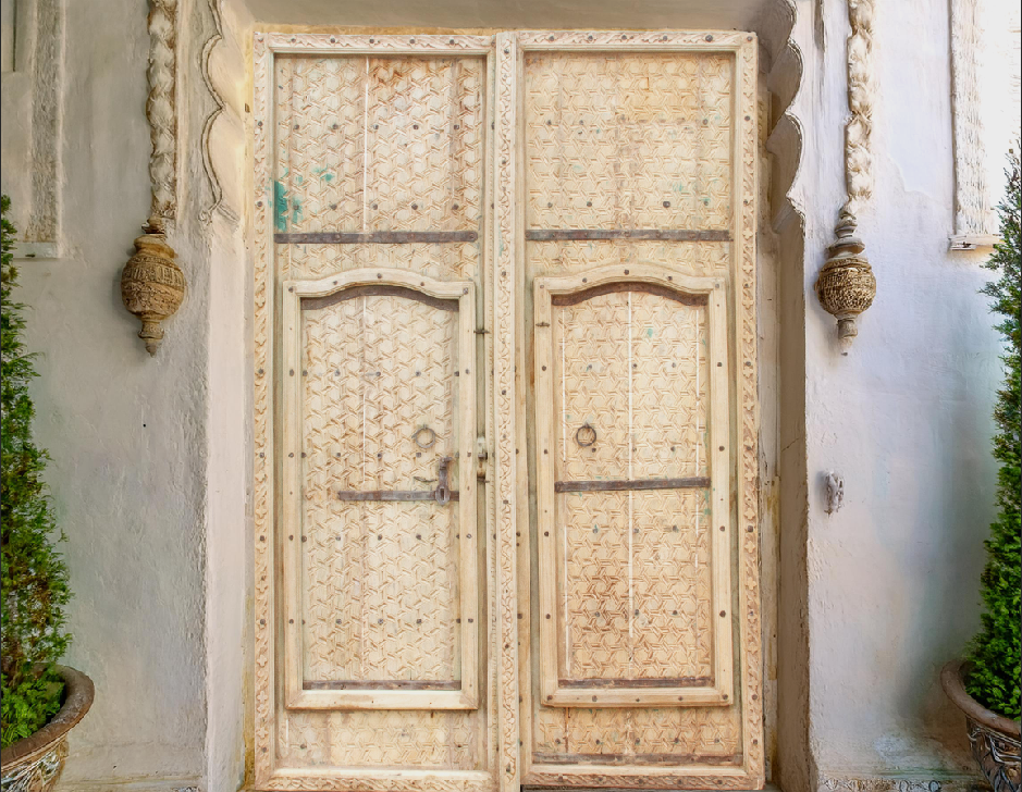 Pair of Antique Rajasthani Carved Doors (Trade)