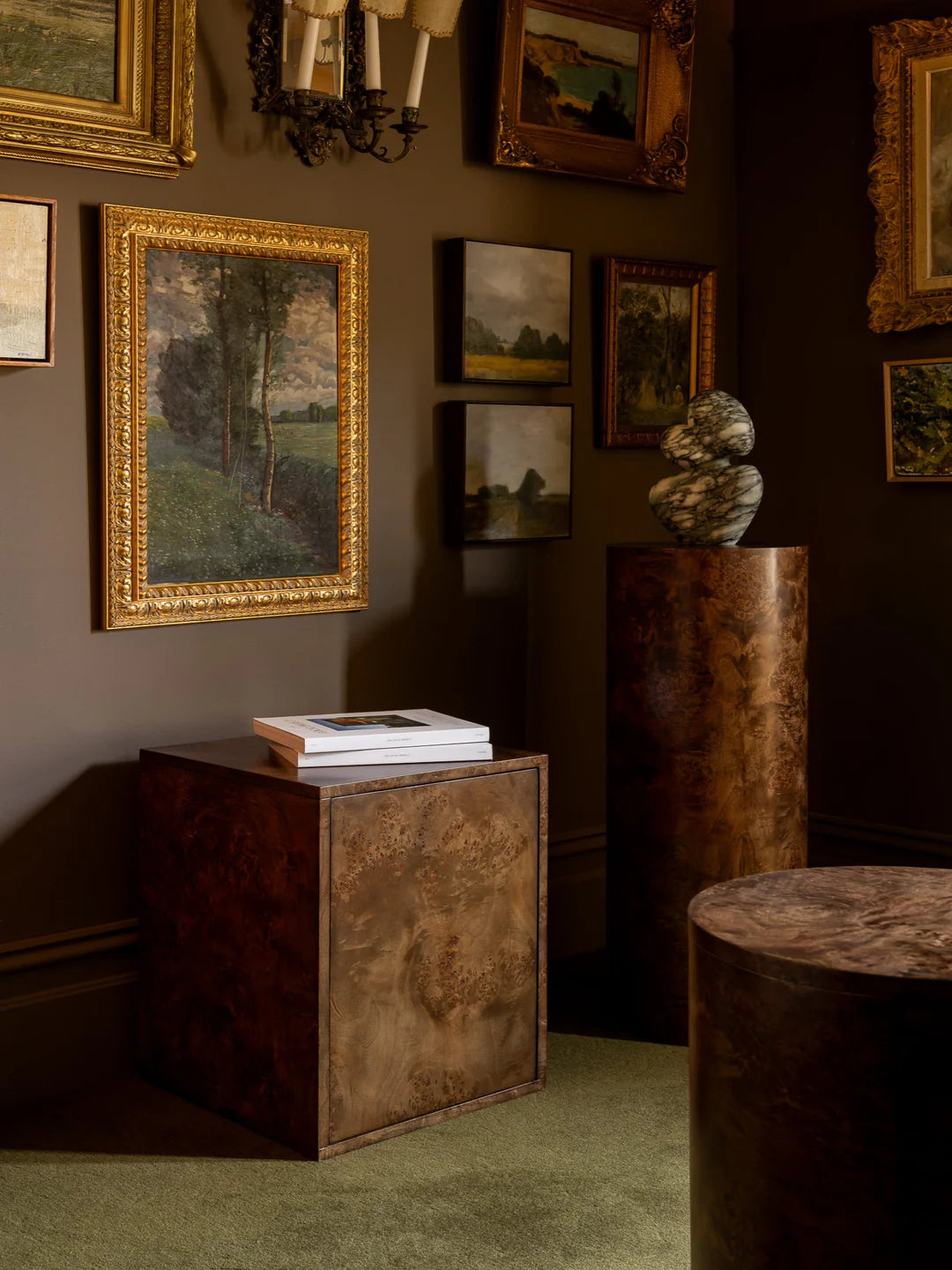 Table d'appoint ronde Vernier - Naturel et Tabac