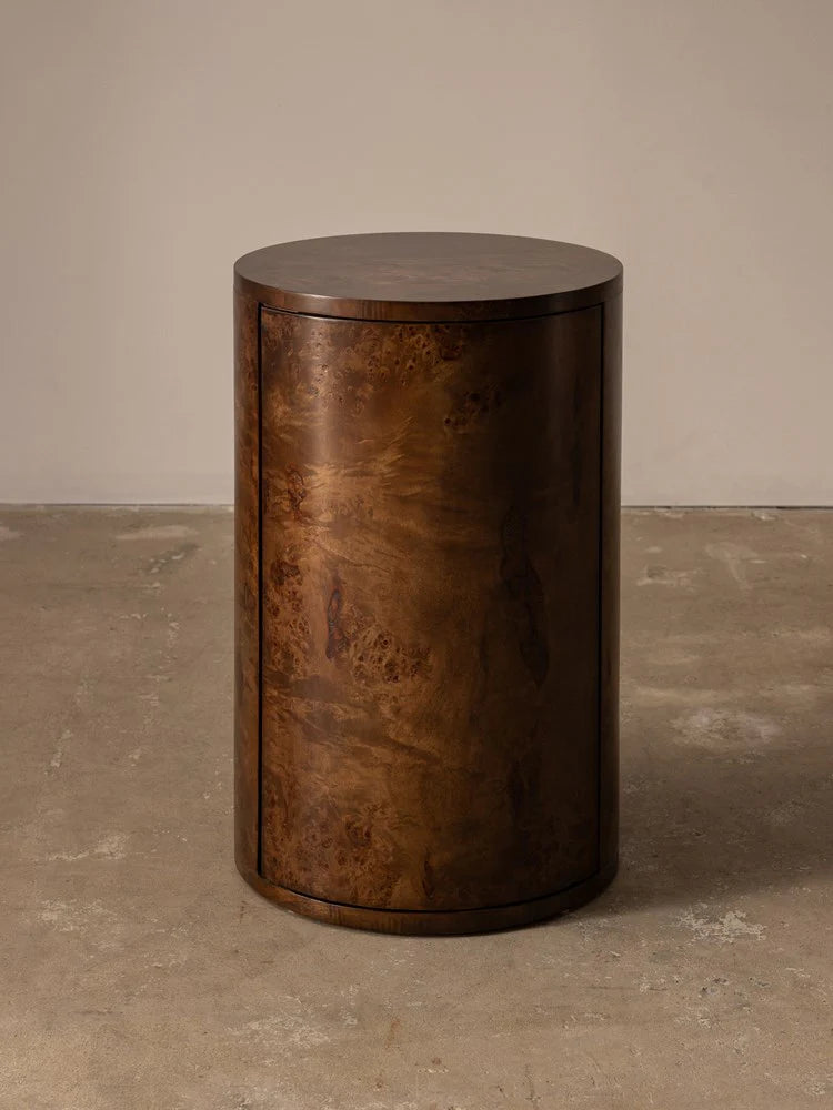 Table d'appoint ronde Vernier - Naturel et Tabac