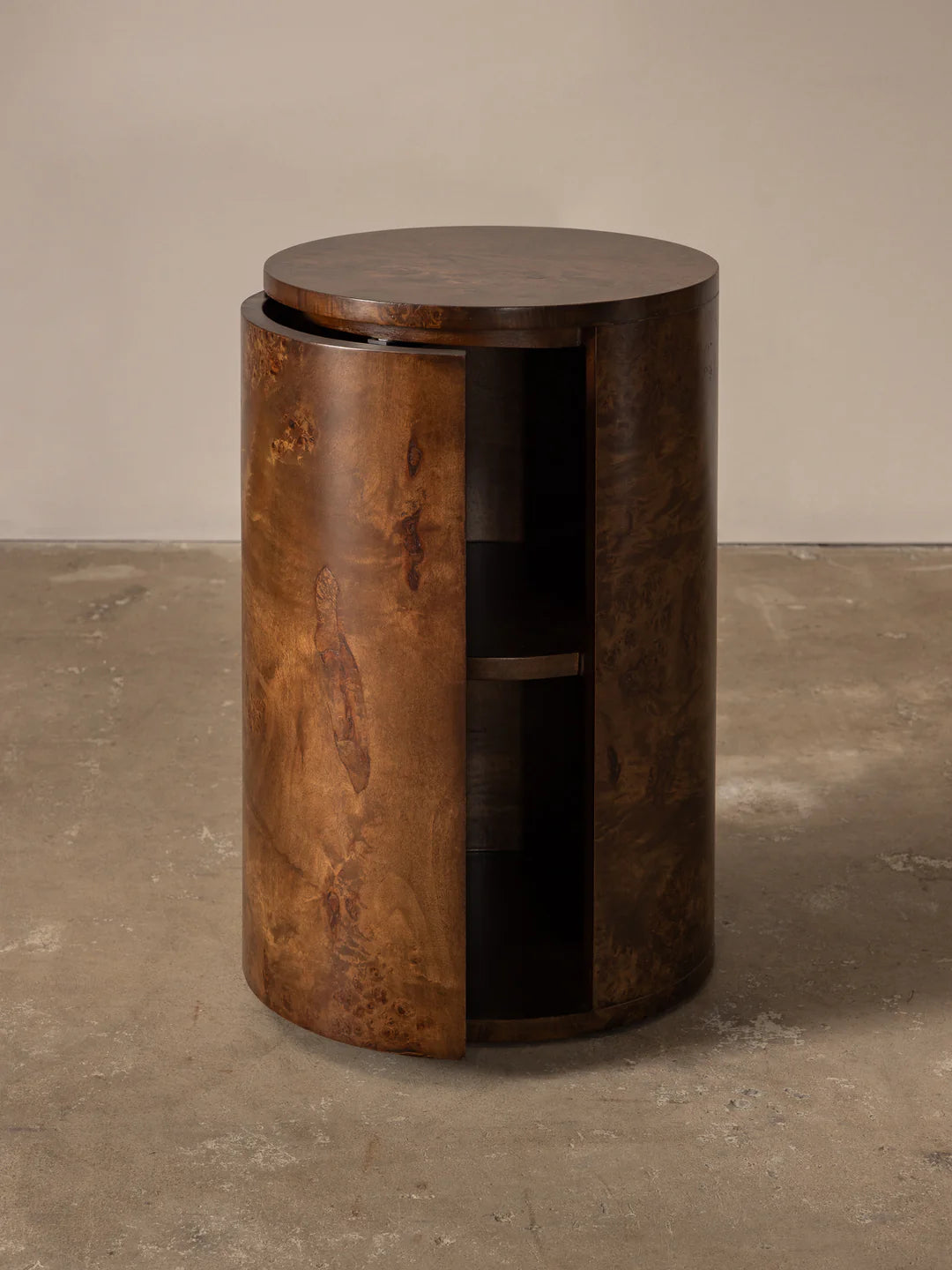 Table d'appoint ronde Vernier - Naturel et Tabac