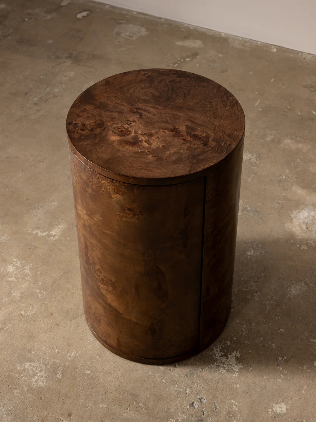 Table d'appoint ronde Vernier - Naturel et Tabac