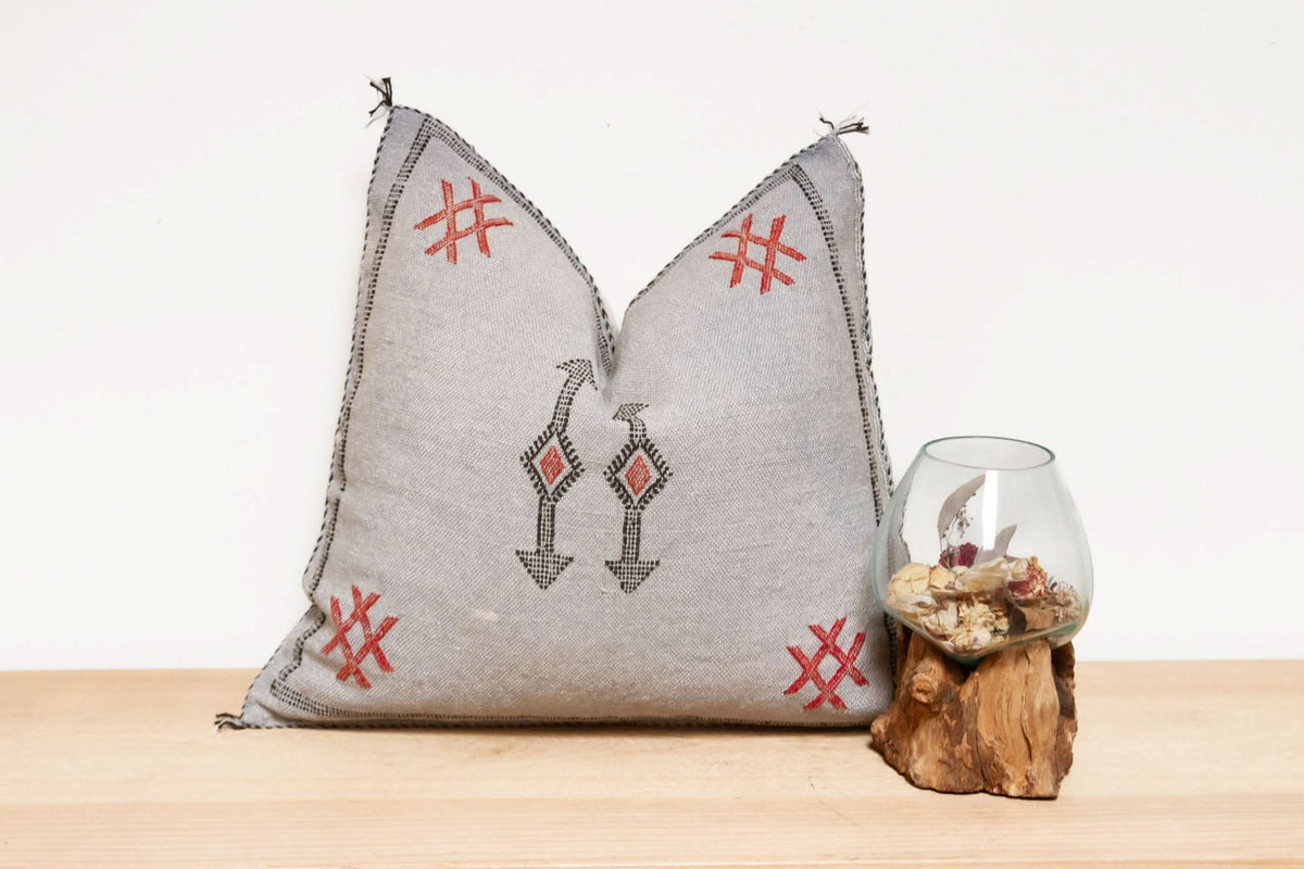 Agadir Moroccan Cactus Silk Pillow - Cultheir