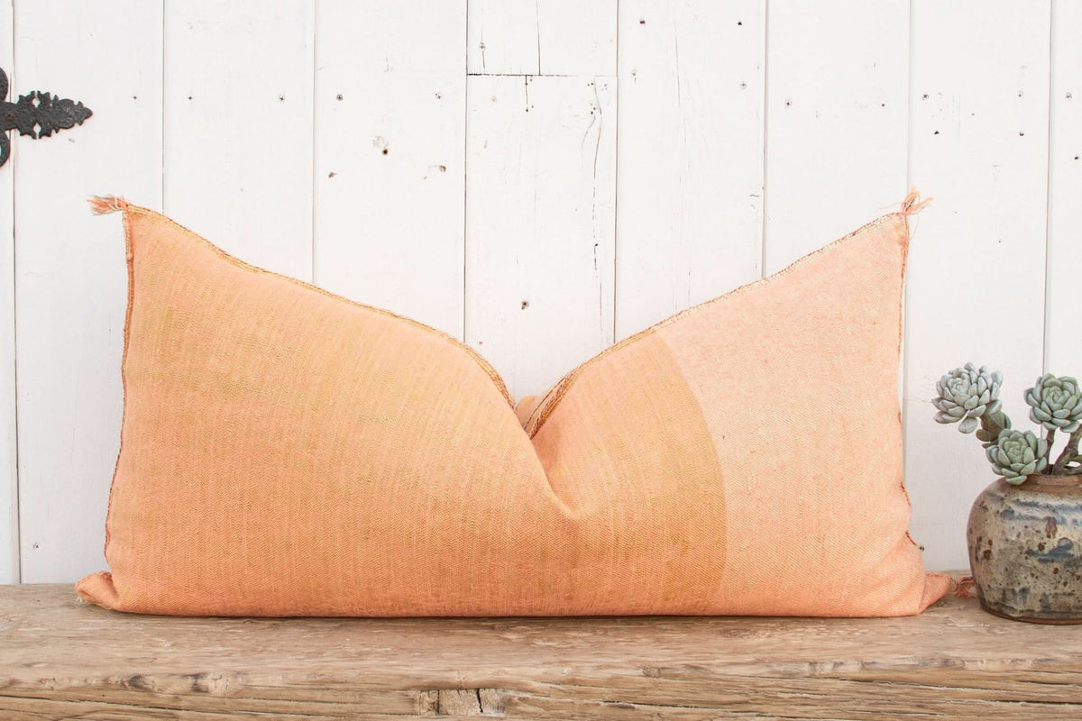 Amber Long Lumbar Moroccan Silk Rug Pillow - Cultheir