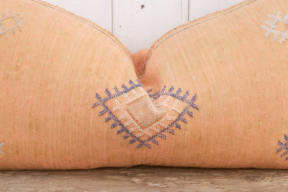 Amber Long Lumbar Moroccan Silk Rug Pillow - Cultheir