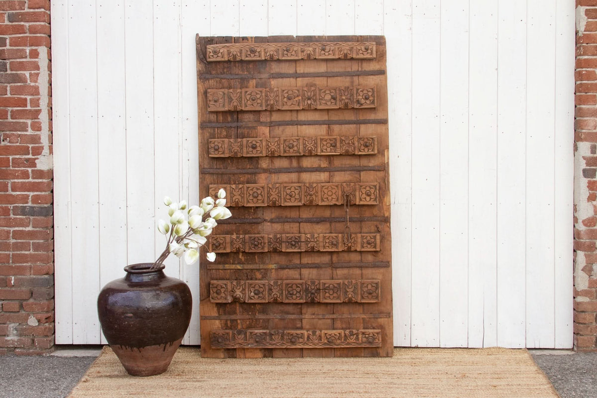 Antique Floral Carved Indian Gate - Cultheir