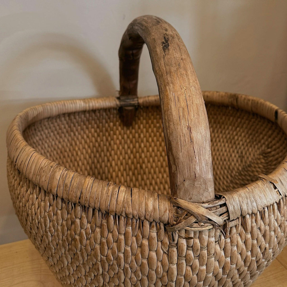 Antique Hand - Woven Chinese Basket - Cultheir