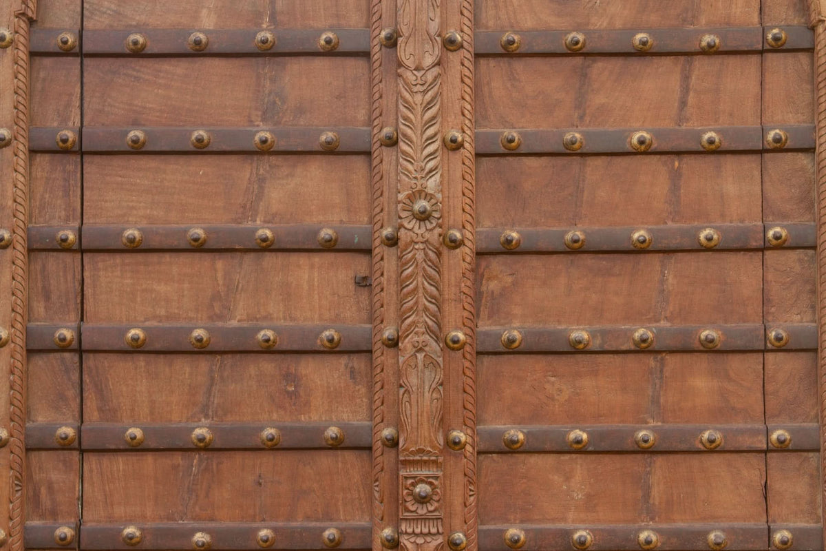 Antique Iron Bound Medieval Double Door - Cultheir