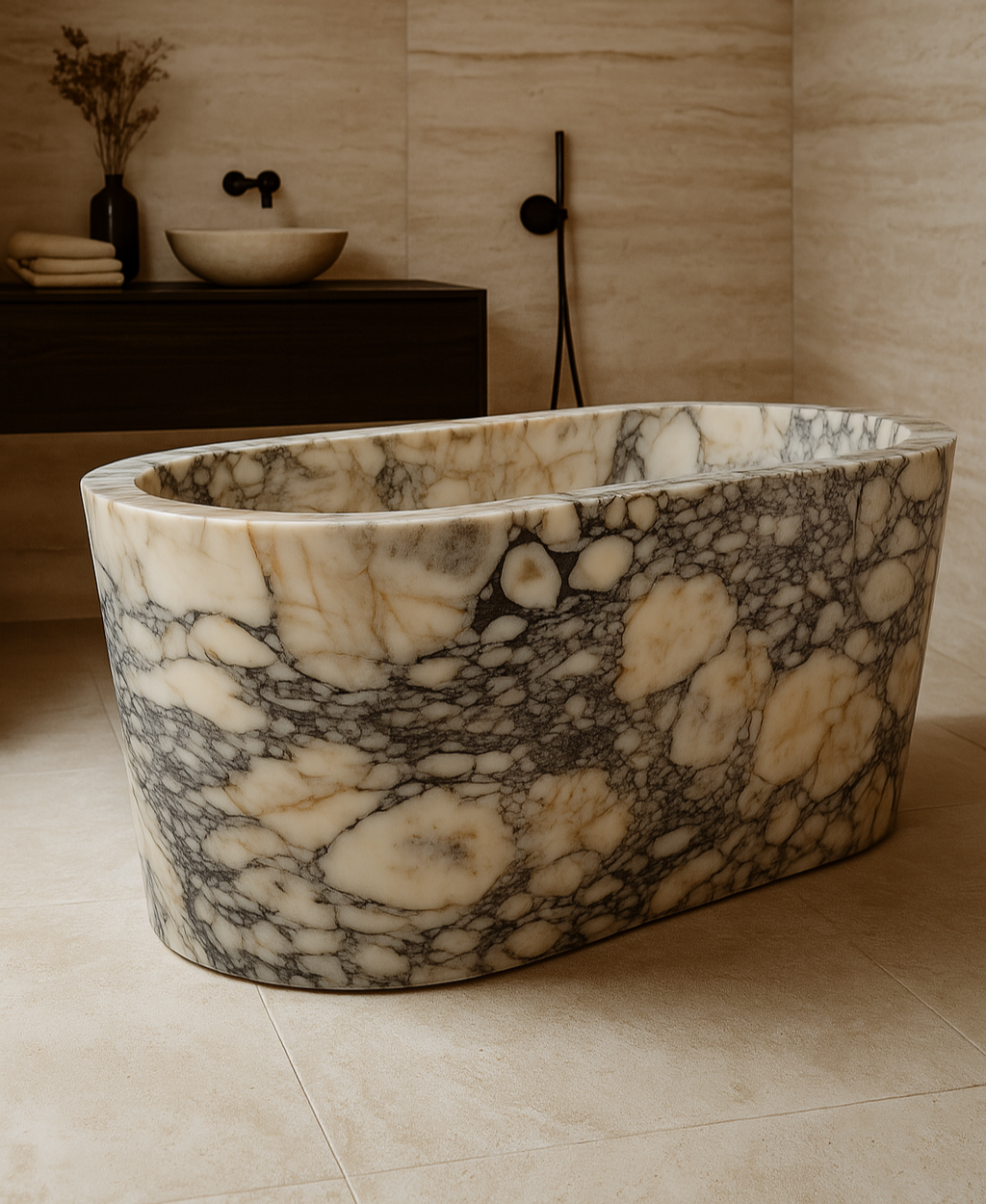Calacatta Viola Marble Bathtub