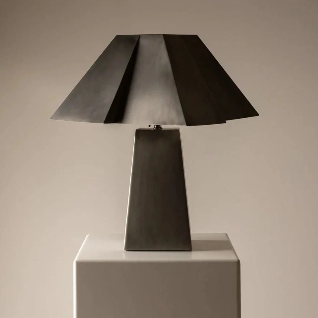 Bohan Table Lamp - Stainless Steel & Burlwood - Cultheir