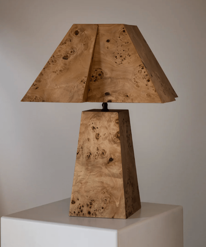 Bohan Table Lamp - Stainless Steel &amp; Burlwood - Cultheir
