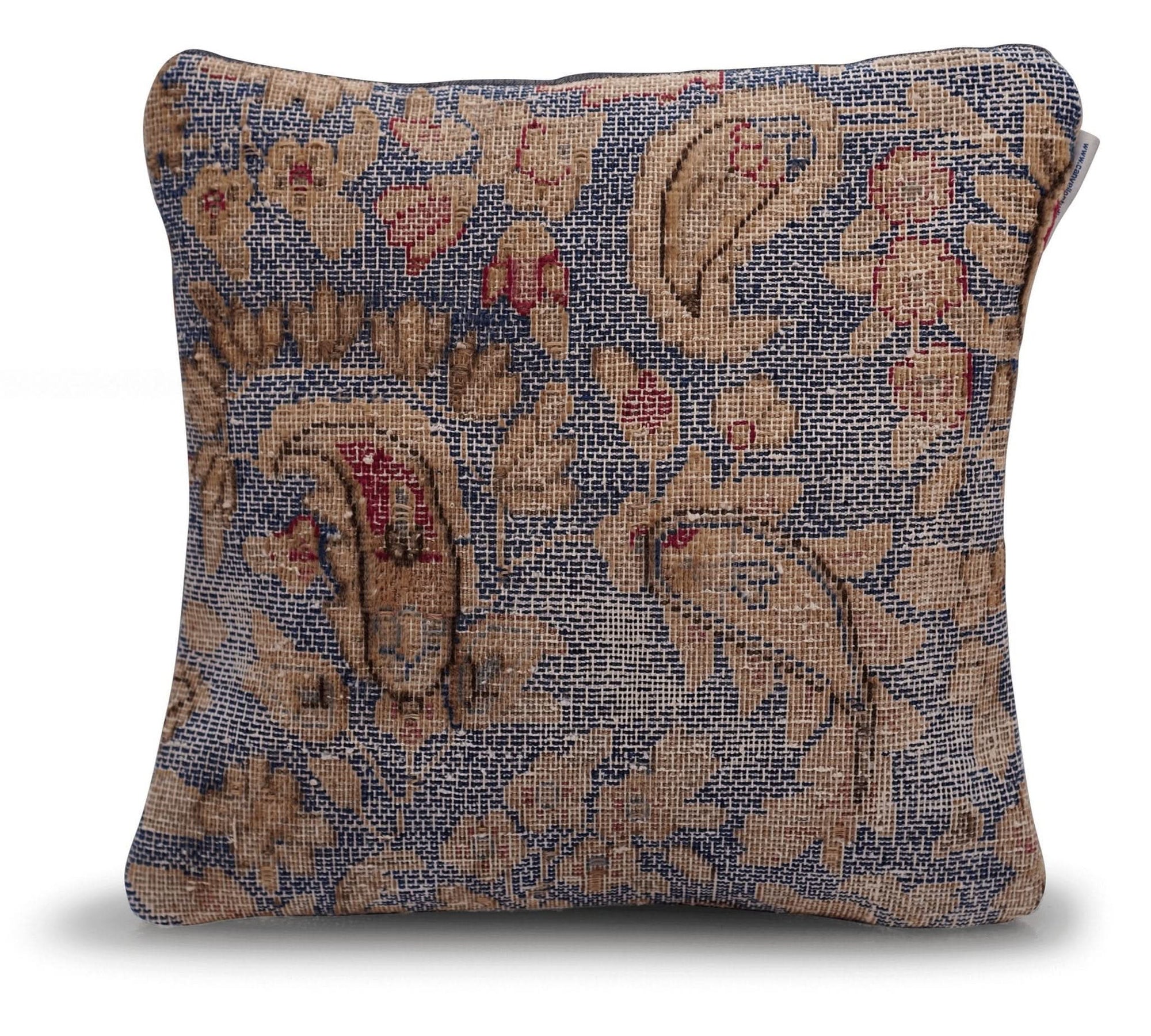 Canvello Antique Blue And Brown Pillows For Living Room - 16"x16" - Cultheir