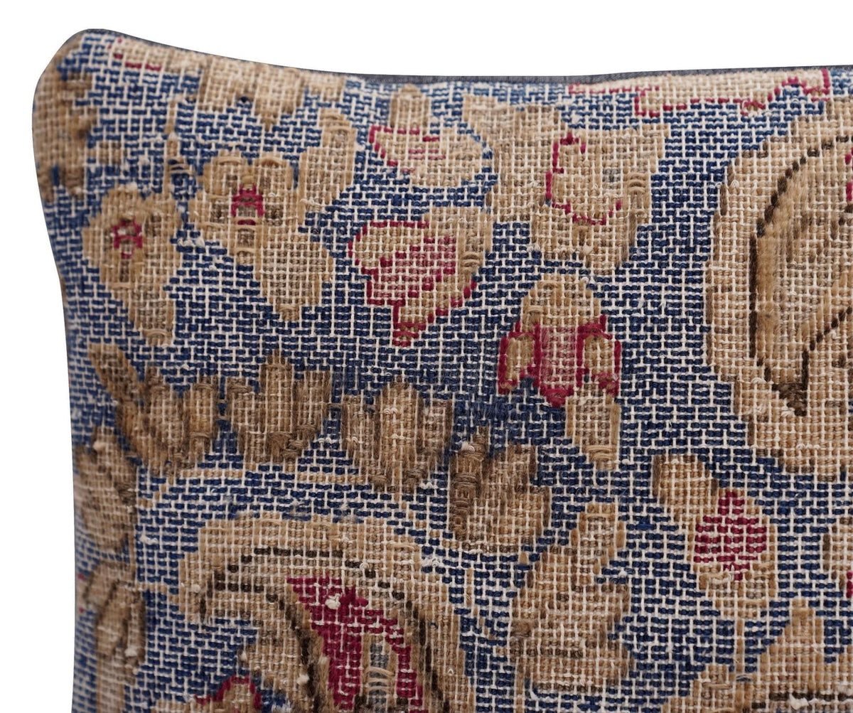Canvello Antique Blue And Brown Pillows For Living Room - 16&quot;x16&quot; - Cultheir