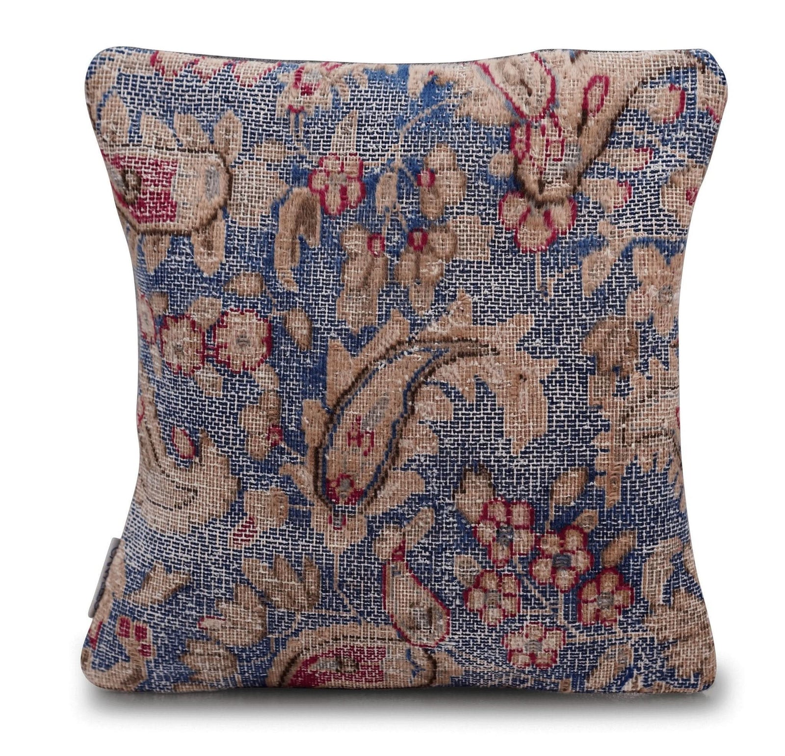 Canvello Antique Kerman Rug Blue Pillow Cases - 16"x16" - Cultheir