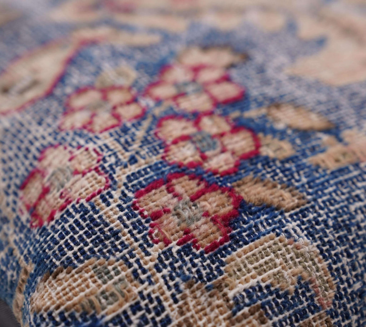 Canvello Antique Kerman Rug Blue Pillow Cases - 16&quot;x16&quot; - Cultheir